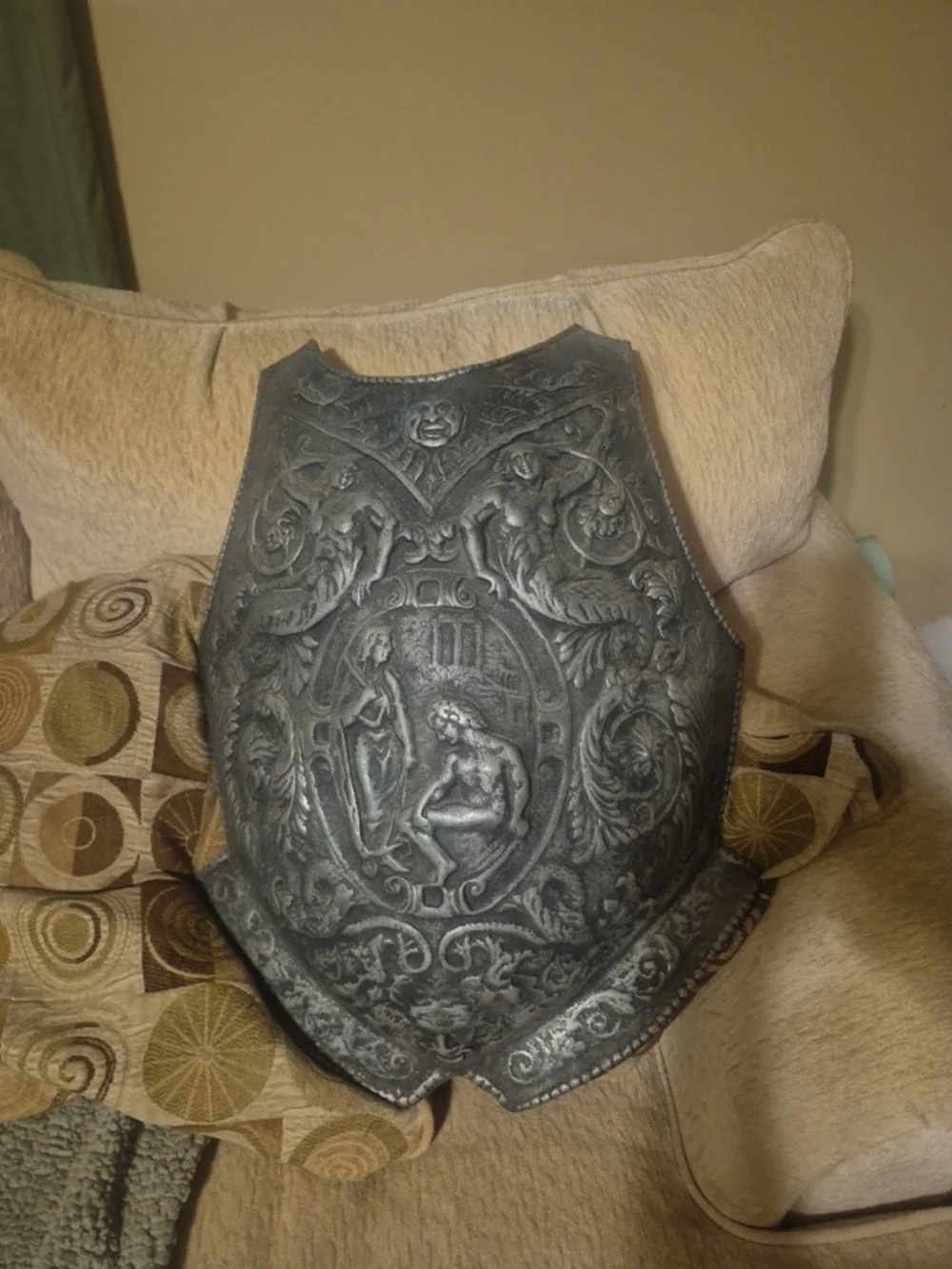 Vintage 1969 Whitehall Cast Aluminum Knight Medieval Breastplate Wall Decor